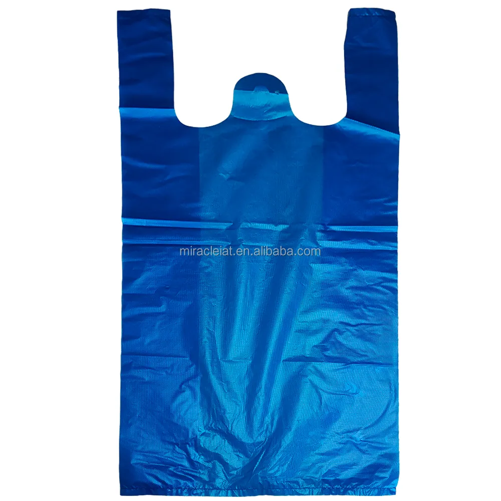 Contoh Gratis bahan bening plastik poliester makanan dikemas kaus ukuran besar tas rompi