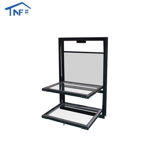Foshan หน้าต่างกระจกอลูมิเนียมแขวนคู่, หน้าต่างแม่เหล็กดีไซน์ทันสมัยสำหรับโรงแรมม่านม้วน - Product Image 4