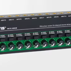 10-way Audio Mixer Cross-border New <strong>Stereo</strong> <strong>Mono</strong> Switching <strong>Input</strong>/<strong>output</strong> Multichannel Mixer - Product Image 1