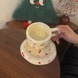 新产品2025饮料配件陶瓷咖啡杯和茶碟套装胖乎乎的搞笑茶和咖啡杯套装礼品 - Product Image 6