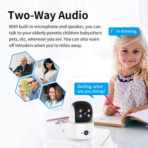 <strong>Memory</strong> Card Dual Lens Dual View Intelligent Alarm Detector Video Recorder Wireless 2 Way Talk 4MP Ultra HD Indoor PT <strong>Camera</strong>