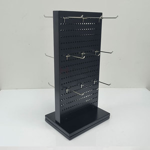 Черный двухсторонний вращающийся счетчик Pegboard дисплей аксессуары стеллаж и подставка для магазина с крючком - Product Image 3