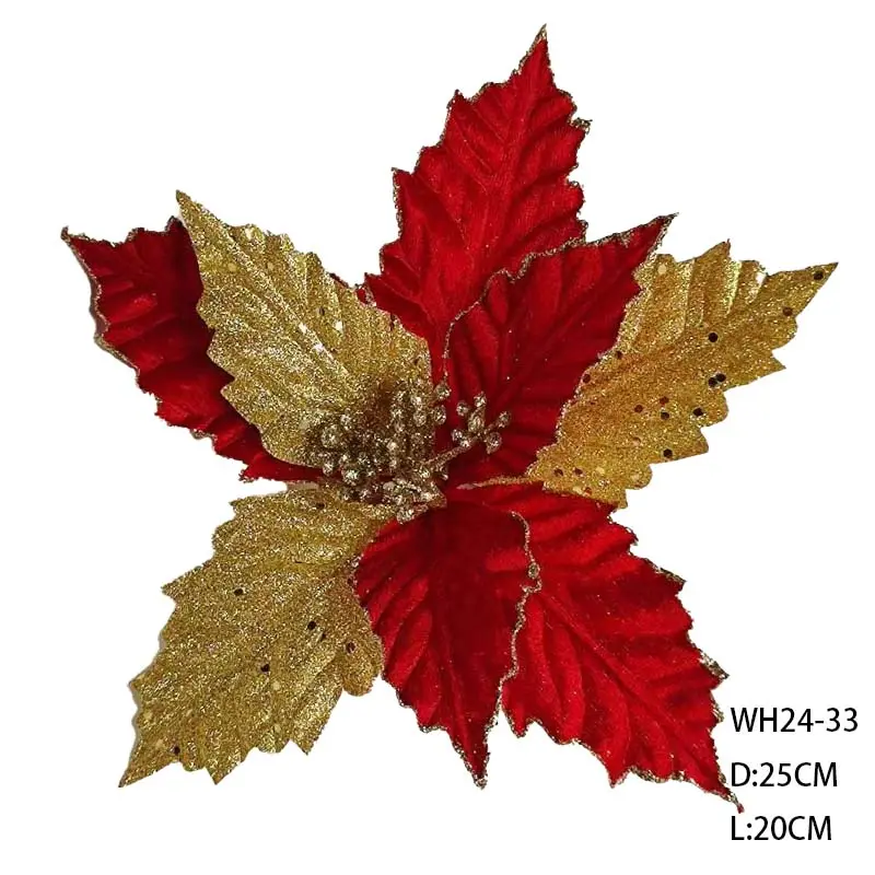 Venda quente 25cm Artificial Natal Flores Decorações Flores Ornamentos