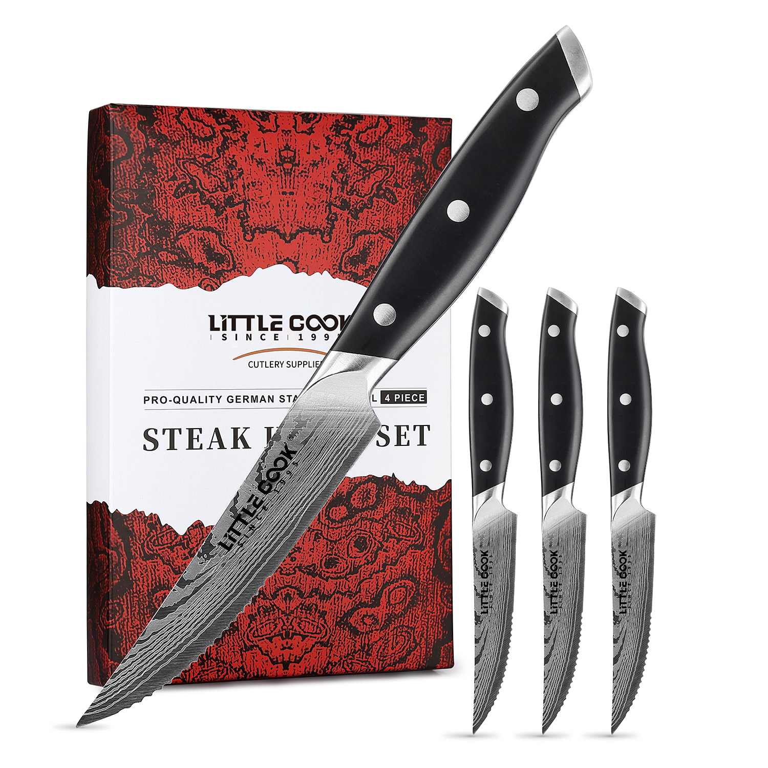 Ensemble de 4 couteaux à steak avec boîte