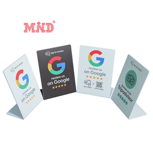 การตรวจสอบสื่อสื่อสังคมออนไลน์แบบกำหนดเอง NFC PVC Google Review การ์ดเมนูขาตั้ง - Product Image 3