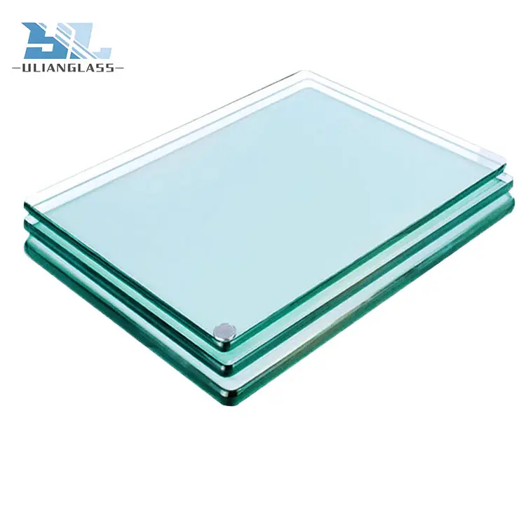 Ulianglass CE SGCC証明書合わせガラス価格m2 6 + 6 + 2 8 + 8 10 + 10厚さPVBSGP透明強化合わせガラス