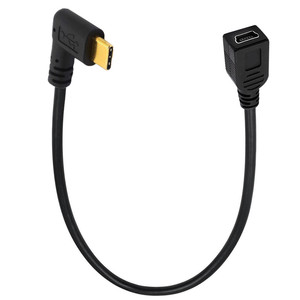 USB 3.1 0.25m C型公到迷你B母转换器电缆右左上下角度充电电缆编织屏蔽TPE护套 - Product Image 3