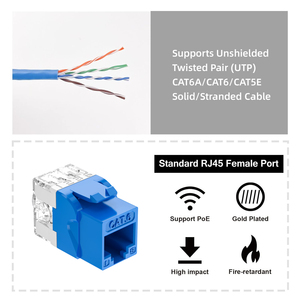 高品质Cat 6a Cat 5e Utp 8p8c 180度角梯形插孔网络模块Utp - Product Image 4
