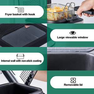 Freidora eléctrica con control de temperatura y perilla de 2,5 L, cocina pequeña para uso doméstico, cocina de pollo frito, freidoras profundas inteligentes digitales - Product Image 4