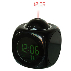 Talking <strong>Time</strong> Temperature Show <strong>Time</strong> Projector Alarm Clock with Snooze LCD Screen Display with Green LED Back- <strong>Light</strong> - Product Image 1
