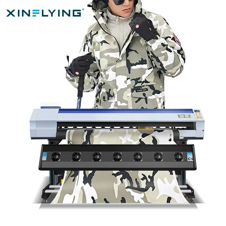 पॉलिएस्टर प्रिंटिंग के लिए XinFlying 1900mm Epson Dual i3200/4720 हेड्स हीट ट्रांसफर मशीन 98sqm/h डाई सब्लिमेशन इंकजेट प्रिंटर