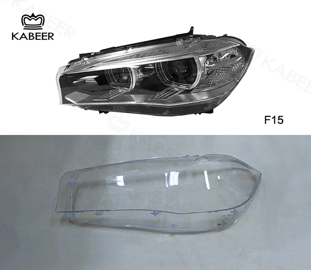 Car headlights lens cover for 2015-2017 X5 X6 F15 xenon Hid headlight The car headlamp headlight glass lens cover with HID