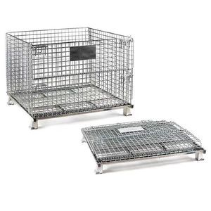 Malla de alambre de acero Palé Almacén Logística Contenedor apilable Caja de transporte Cesta Capacidad de carga pesada - Product Image 3