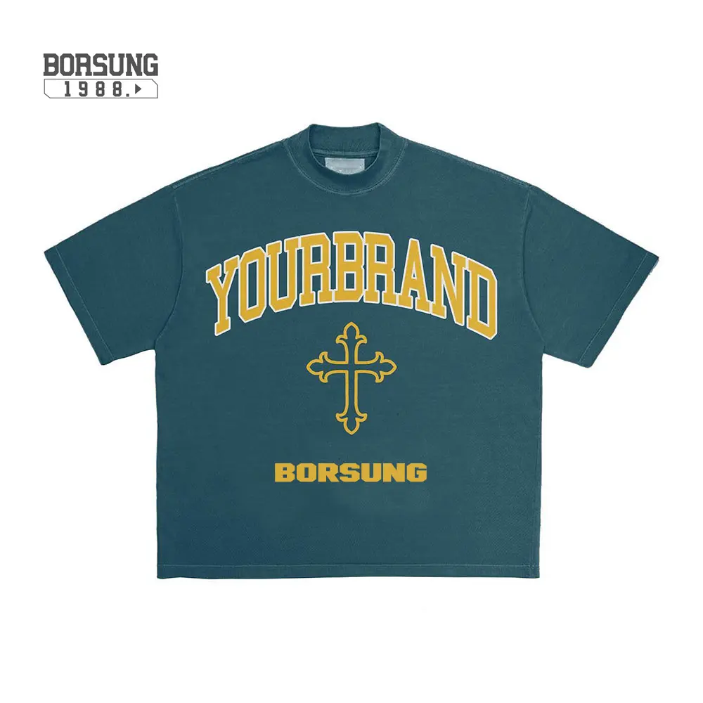 T-shirt da uomo con Logo personalizzato 2024 estate nuovo stile funzionale con collo rotondo e colletto con scritte oversize