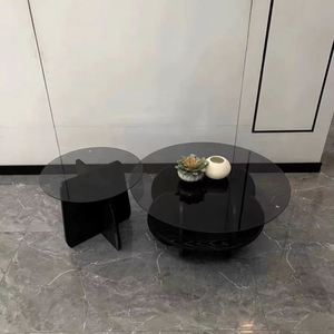 2つの金属テーブルのセット高品質手作りデザイナーセンターテーブル丸型卸売高級新しい金属コーヒーテーブル - Product Image 1