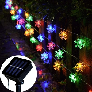 Impermeable Festival decoración Solar de Navidad árbol de Navidad copo de nieve LED cadena de luces - Product Image 1