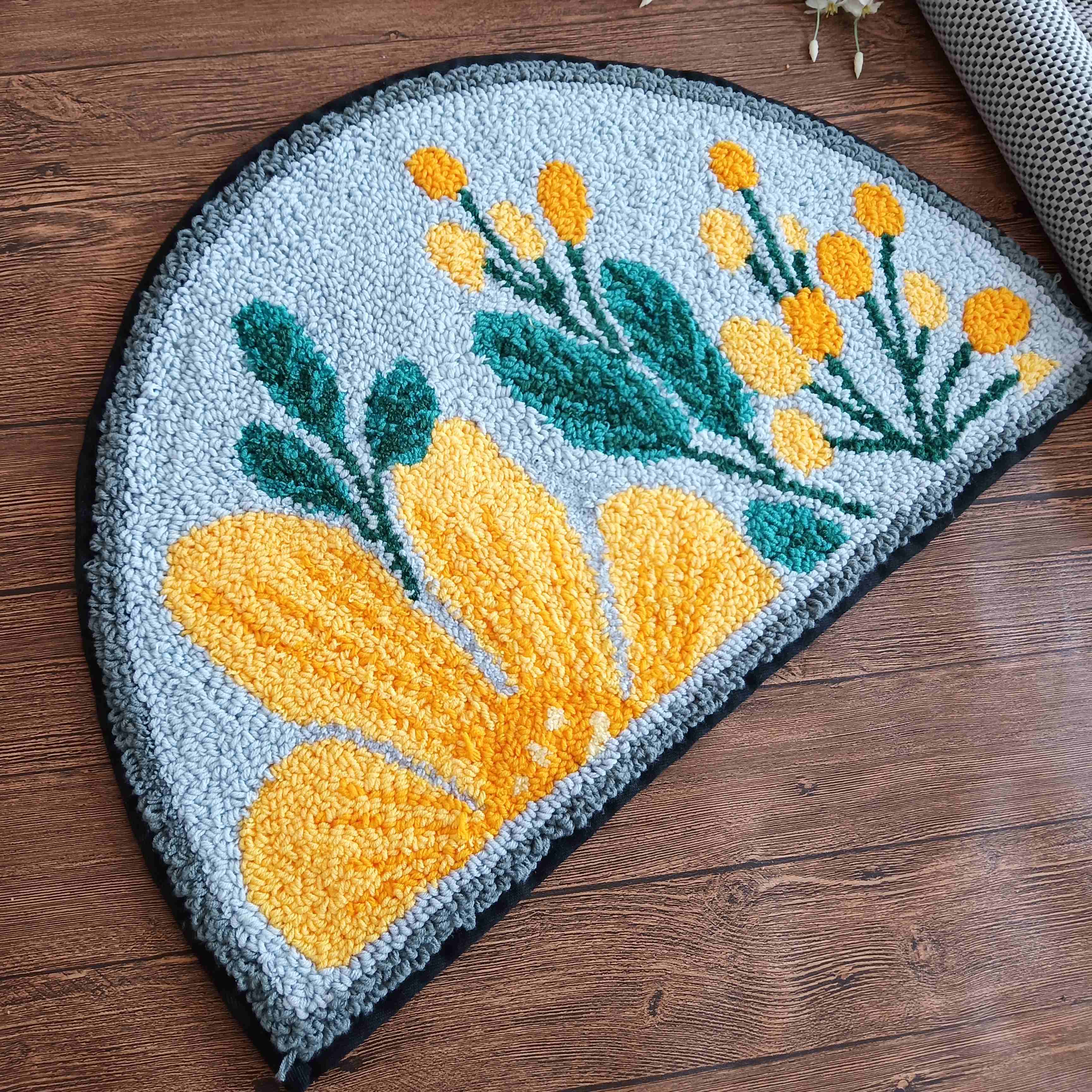 Fond bleu avec des fleurs
