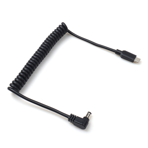 Tipo C macho a DC5525 Macho Ángulo recto Step up Cable en espiral Cinta Señuelo Entrada 12V Salida 3A - Product Image 2