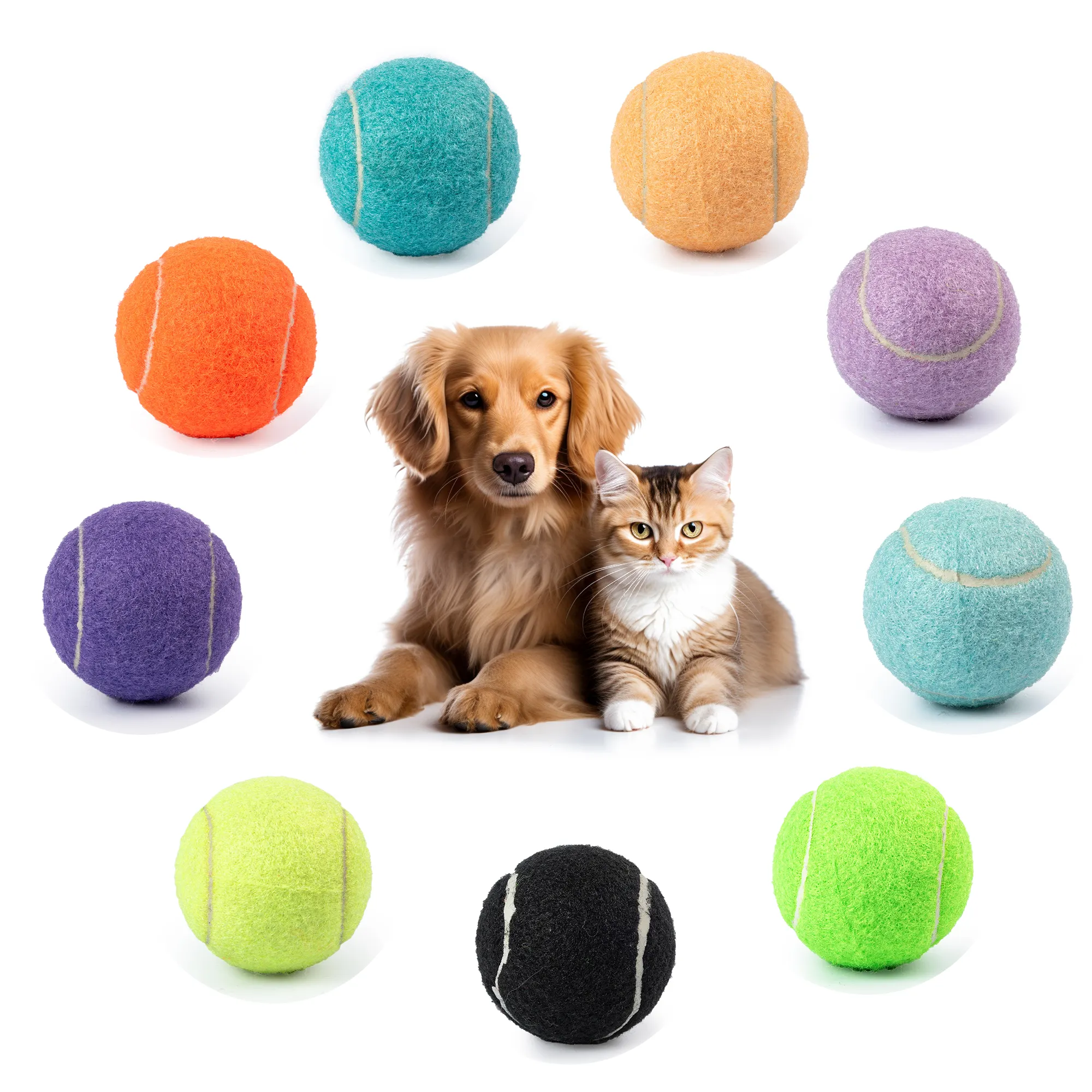 Logotipo personalizado Macaron Cor Pet Bolas De Tênis Interativo Dog Toy Ball Eco-Friendly Jogando Borracha Dog Chew Brinquedos