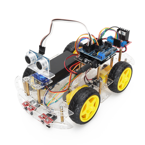 Tscin buny 4WD Transparentes Chassis Ultraschall-Hindernis vermeidung Stem Education Robot Car Kit für Kinder für die Arduino-Programmierung - Product Image 3