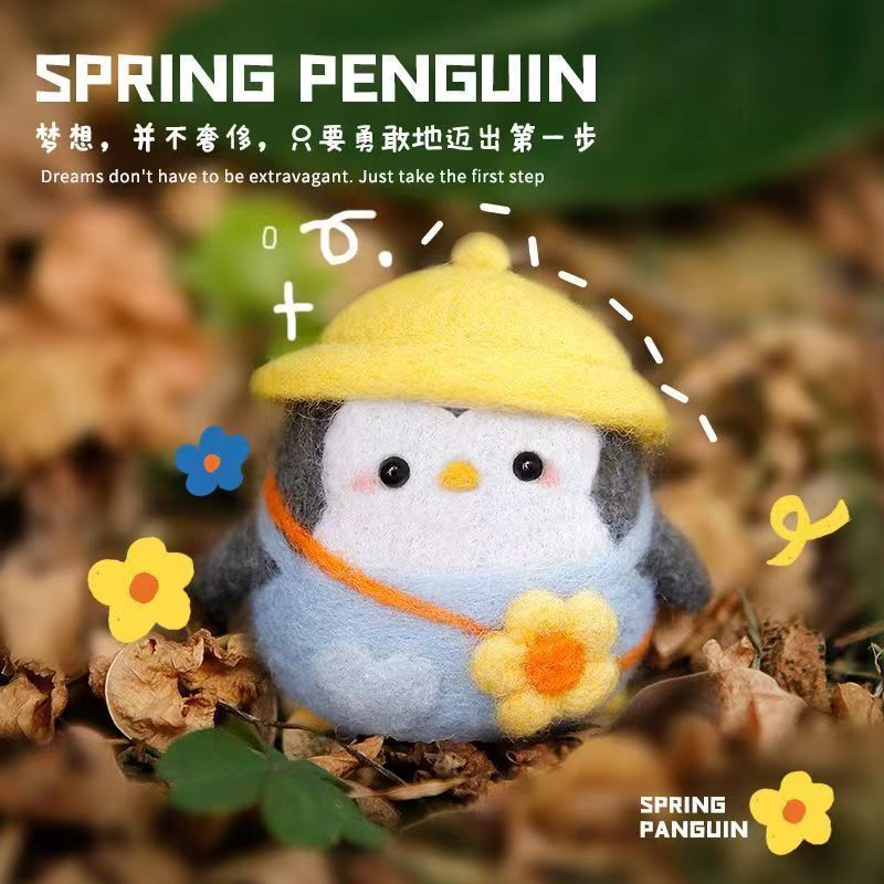 Petit pingouin au parc-cadeau porte-clés