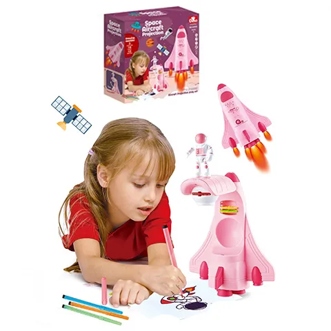 Children Puzzle Education Learning Training Space Shuttle Projection Painting Machine Writing Pencil Drawing Toys For Kids