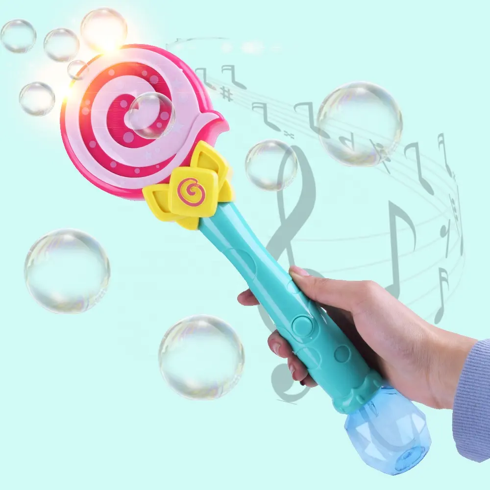 Kinder blinkende Lutscher Blase Wassers tab Kunststoff Elektrische Musik Leuchten Bubble Machine Toy Bubble Sticks geführt