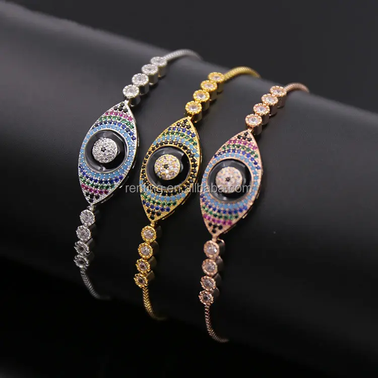 Multi Color Venta caliente nuevo diseño de diamante de la CZ ojo pulsera del encanto para las mujeres