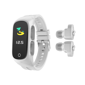 Akıllı saat su geçirmez Ipx7 kulakiçi kulaklık Stereo kablosuz kulaklık ile nabız monitörü TWS kulaklık 2 in 1 Smartwatch - Product Image 1