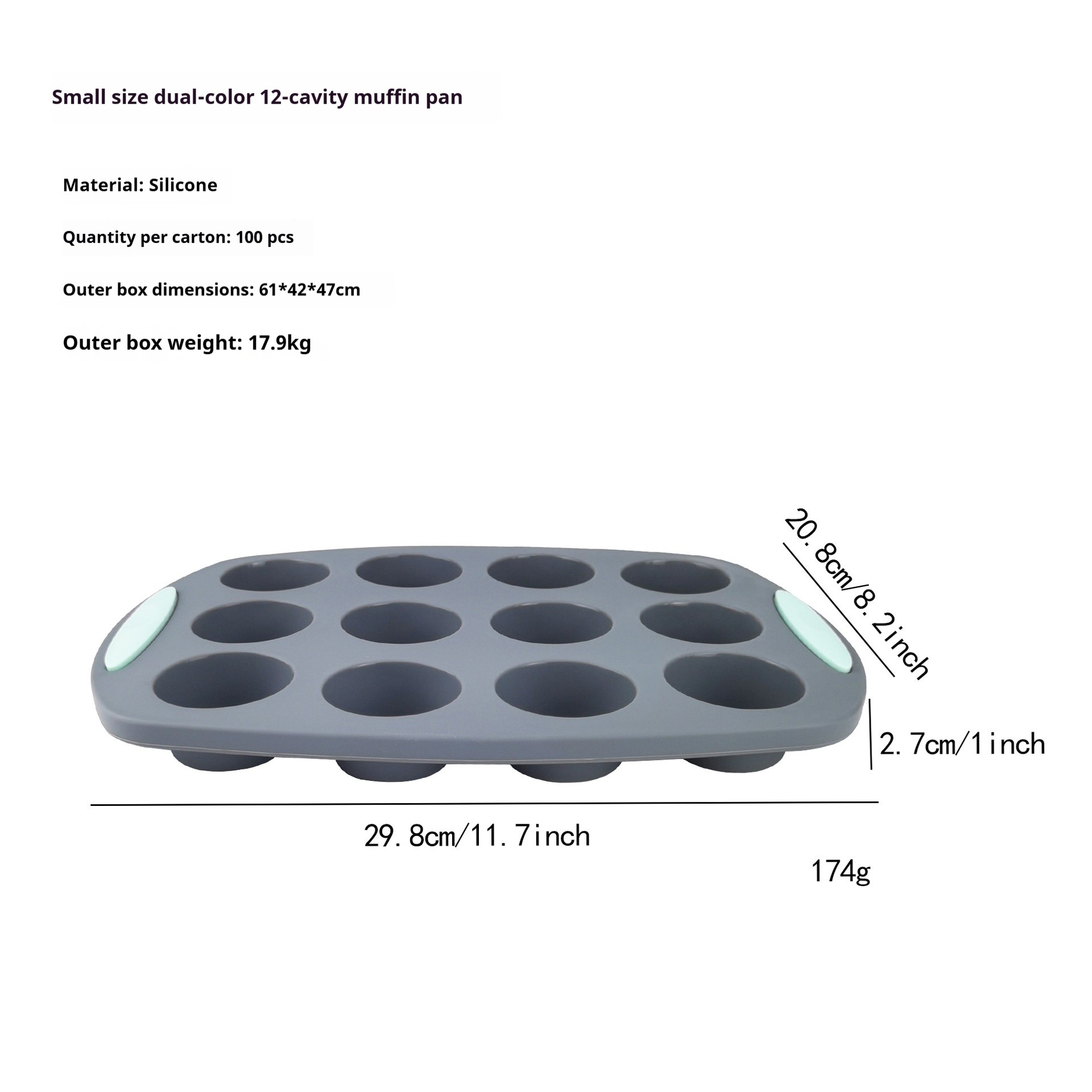 Two-Tone 12-Cavity Mini Muffin Pan