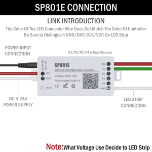 Программируемое приложение SP801E iOS Android Art-Net Magic Wifi Control WS2812B, светодиодная матричная панель, модуль, контроллер световой полосы - Product Image 3