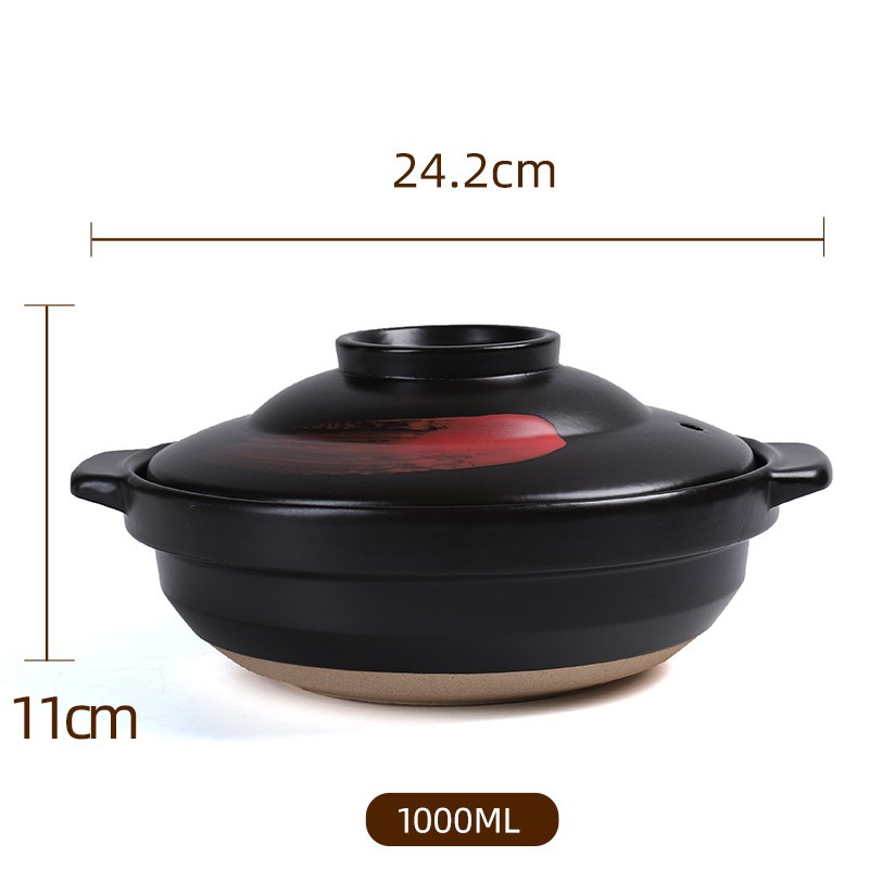 Double poignée-motif rouge noir 1000ml