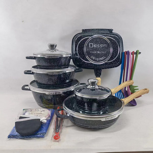 OWNSWING新しいdessini 23PCS Maifan石調理器具セットダイキャスト調理セット木製ハンドルノンスティックポットセット - Product Image 2