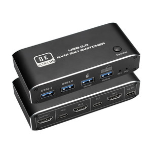 KVM切换器hdmi 2进1出8k电脑主机共享键盘鼠标显示支持无线鼠标键盘打印机 - Product Image 2