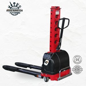 Risenmega 500KG taşınabilir elektrikli istifleyici 2-3M kaldırma makinesi yarı kendinden yükleme palet istifleyici CE restoran için sertifikalı - Product Image 6