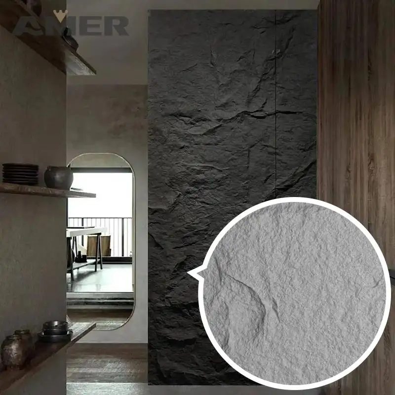 Rongke OEM prezzo di fabbrica prezzo all'ingrosso fungo pietra finto mattone 3d decorazione poliuretano Pu pannello a parete in pietra