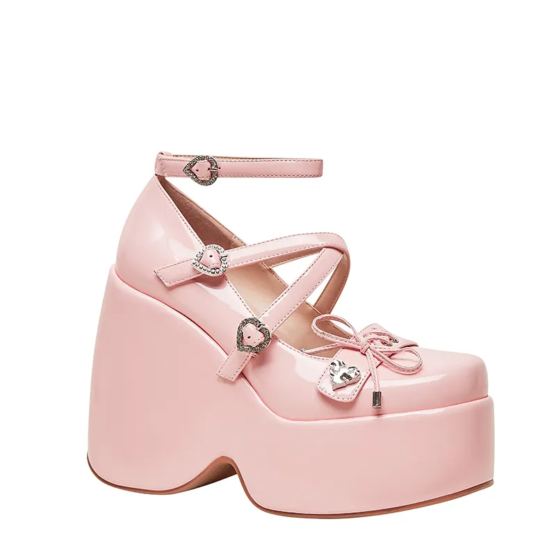 WETKISS Custom Schuhe Damen Mode Schuhe Pink Heels Frauen Wedges Schuhe Damen Damen Plattform Pumps Mädchen Mary Jane Pumps