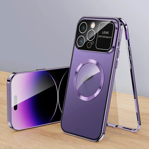 IPhone 15 için Premium Metal çerçeve kabuk Pro Max kılıf kapak ile 360 tam vücut koruma manyetik telefon kılıfı ekran ile - Product Image 6