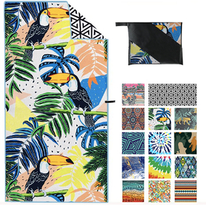 Serviette De Plage En mikrofiber hızlı kuru kumaş mikrofiber plaj havlusu özel baskı Hawaiian 70*140 200Gsm plaj havlusu