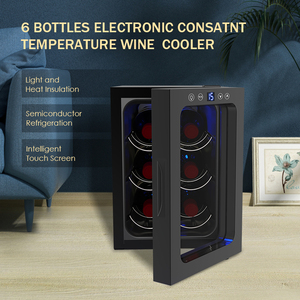 Şarap rafı ve sıcaklık kontrolü ile 16 litre 6 şişe kırmızı şarap şampanya şarap soğutucu özelleştirmek - Product Image 5