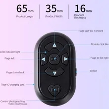 Evrensel cep telefonu Selfie deklanşör uzaktan kumanda düğmesi fotoğraf Video kablosuz denetleyici Tik Tok e-kitap için - Product Image 5
