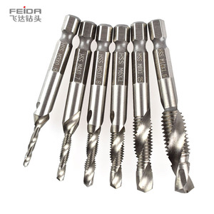 飞达定制M3 M10钛钻丝锥钻头组6pcs公制组合高速钢丝攻螺纹工具 - Product Image 5