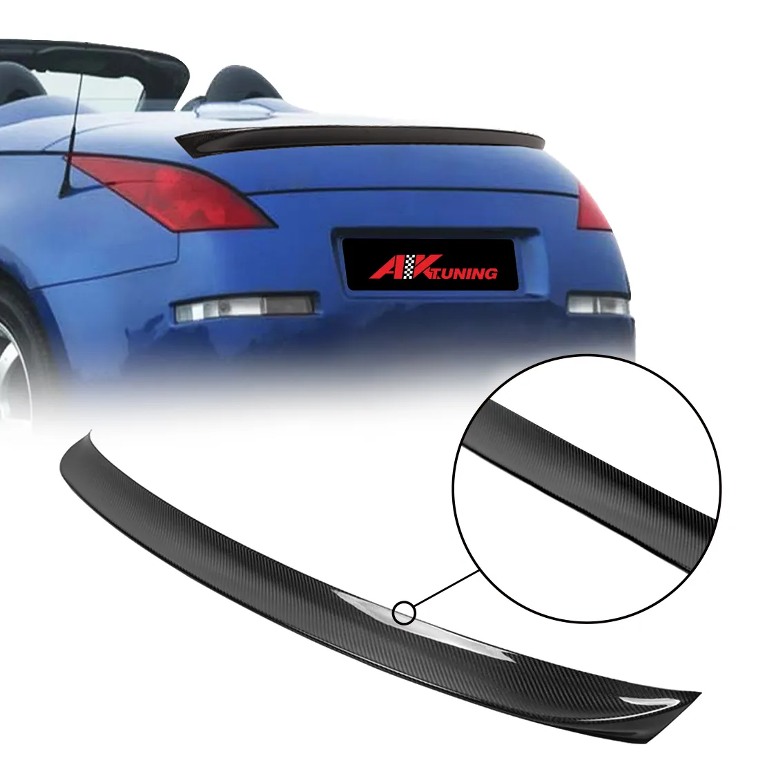 Para Nissan 350Z 2003-2008 Alerón trasero de fibra de carbono maletero Spoiler ala