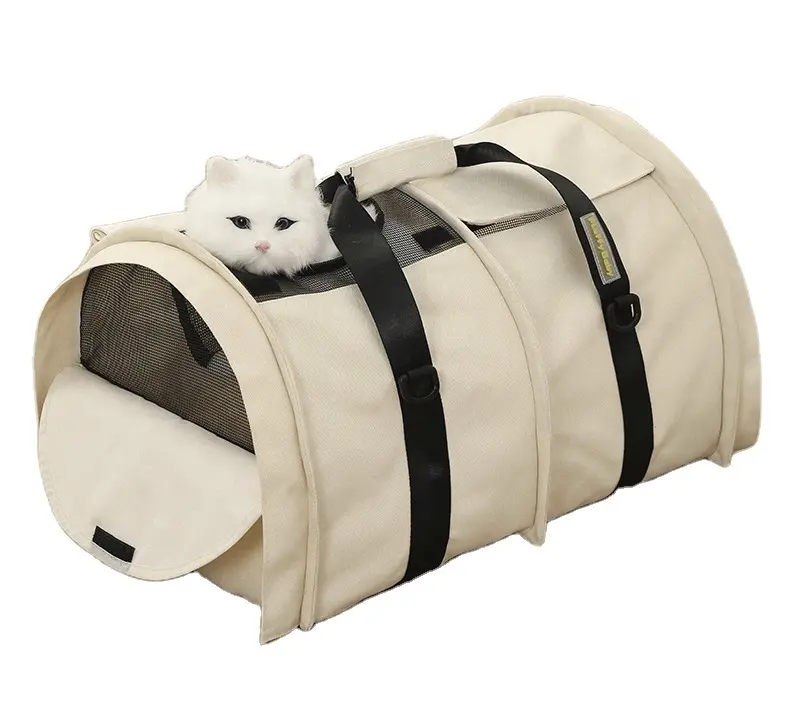 折りたたみ式ポータブルソフトサイドペットキャリアトートバッグ小型犬猫キャリアペットハウスケージ