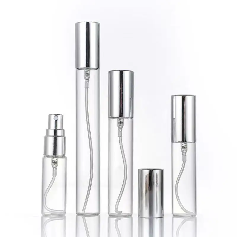 Mini pompa di profumo di vetro tubo disegnato flacone 1ml 2ml 5ml 10ml per il contenitore di imballaggio del campione di olio essenziale di profumo