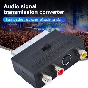 <strong>Scart</strong> Male Plug <strong>to</strong> 3 <strong>RCA</strong> Female <strong>Adapter</strong> AV TV Audio Video <strong>Adapter</strong> With S-Video Port DVD Recorder <strong>Input</strong> <strong>Output</strong> Switch Connector - Product Image 2