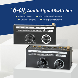 Professional <strong>Audio</strong> Interface 3.5/6.5mm Jack Stereo 6 Channel <strong>Audio</strong> signal Selecting <strong>Switch</strong> for Speakers Box Headphone Power Amp - Product Image 2