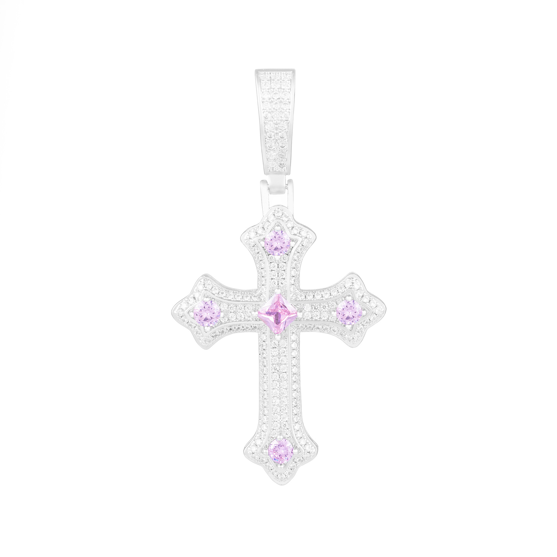 Silver pink (includes a 3mm 24-inch braided chain)