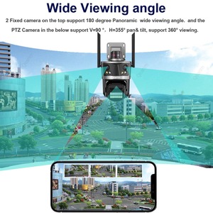Qearim iCsee 8MP 4K WiFi摄像机室外三镜头联动PTZ安全摄像机闭路电视ip制造商3屏网络摄像机 - Product Image 6