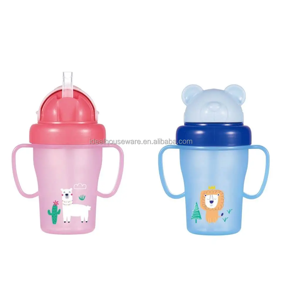 7oz /200ml PP bébé formation tasse bébé tasse avec paille